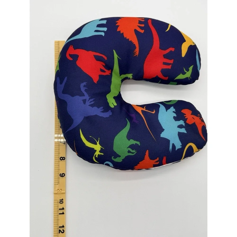 Kids Dinosaur Neck Pillow Travel Cushion Soft Blue Multicolor No Tag